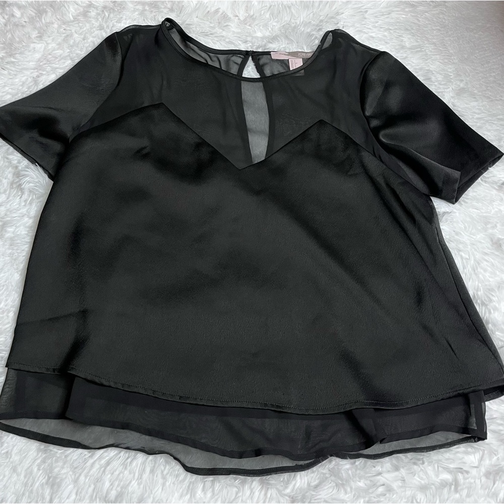 Forever 21 Black Sheer layered Top